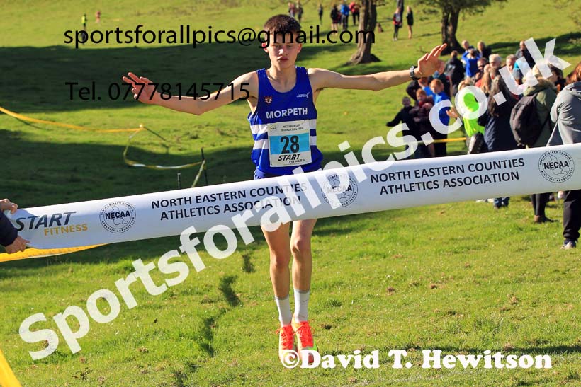 Boys under-15s, 2022 NECAA Cross Country Relays, Thornley Hall Farm, Peterlee, County Durham, October 15th. Photo: David T. Hewitson/Sports for All Pics